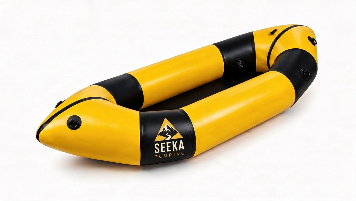 Seeka Solo packraft, yellow with black trim